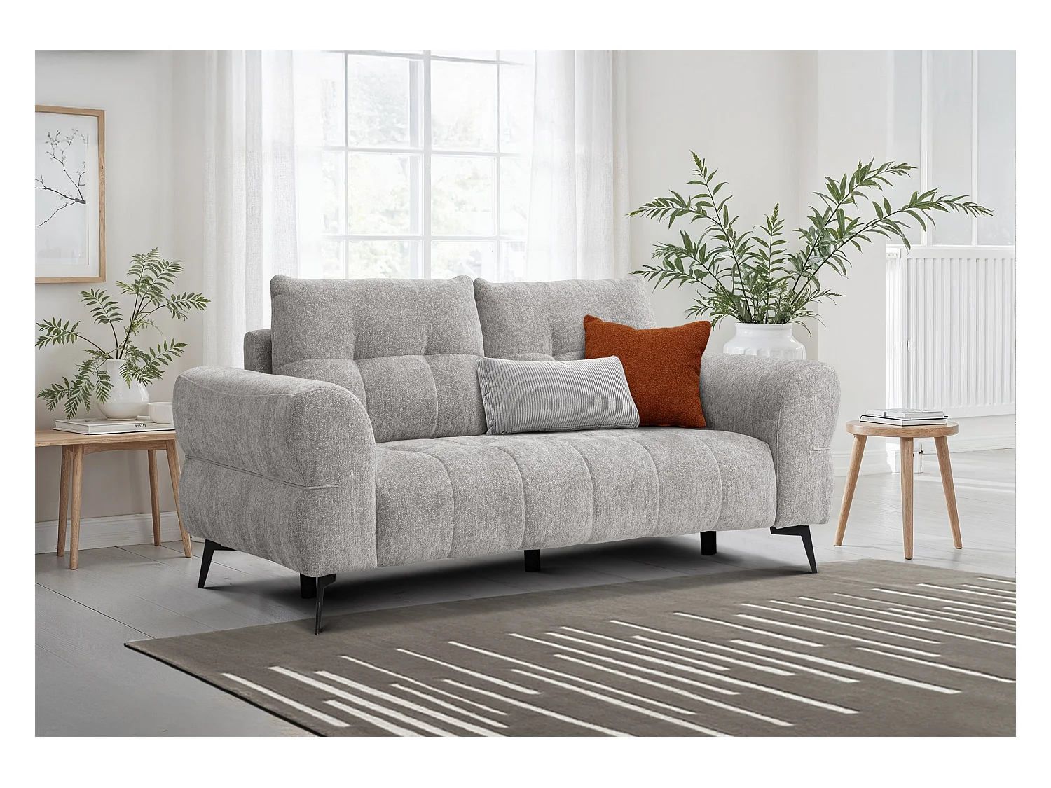 Canapé 2,5 places SALVINI, tissu gris chaud