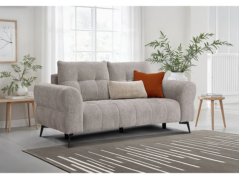 Canapé 2,5 places SALVINI, tissu beige  foncé