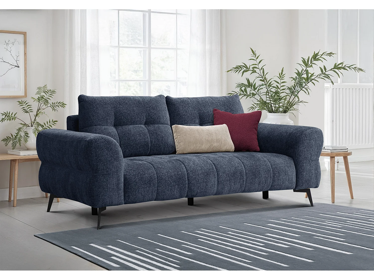 Sofa 3-Sitzer SALVINI, dunkelblau