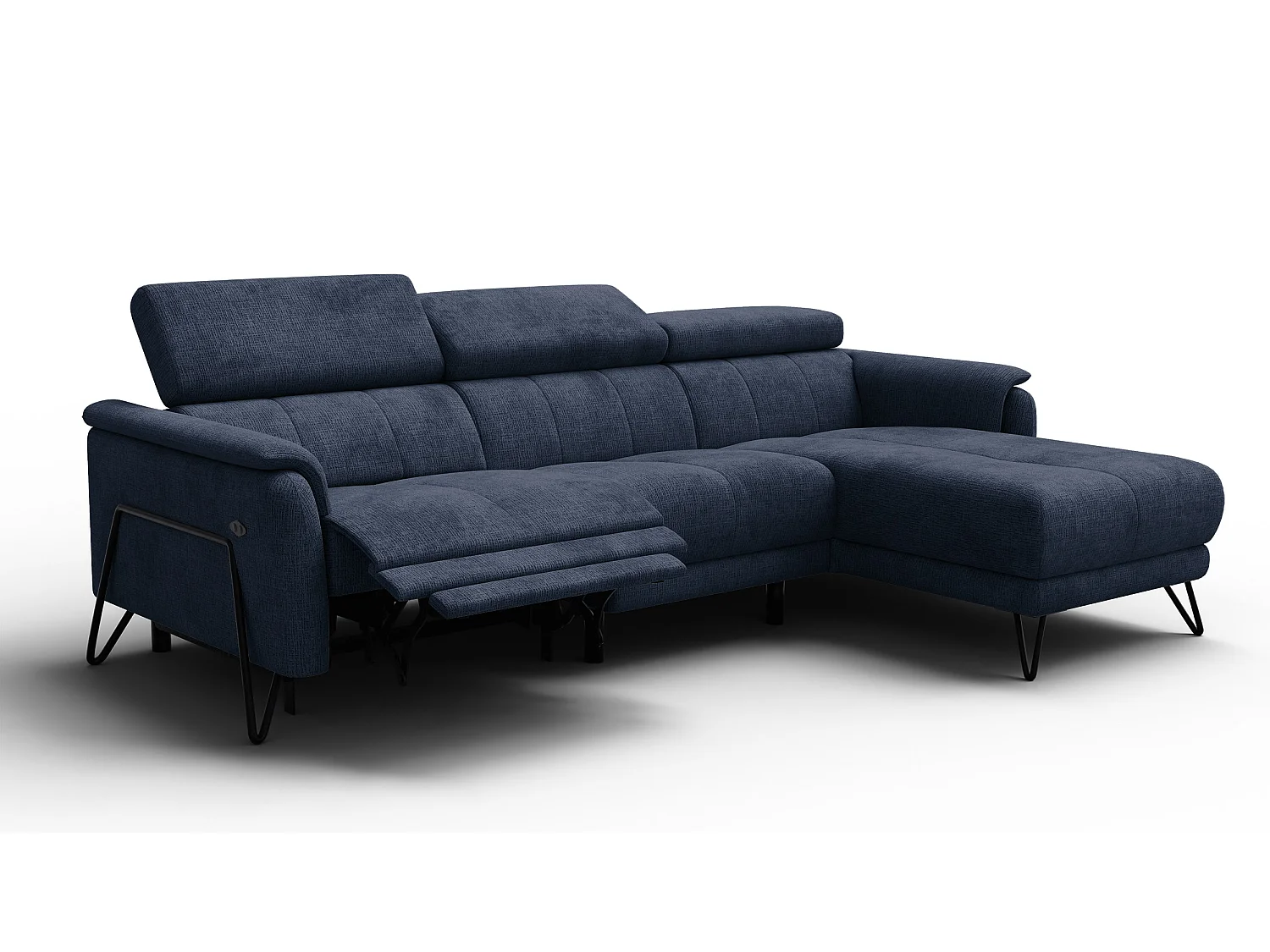 Ecksofa 4-Sitzer mit Relax RODEN, marineblau