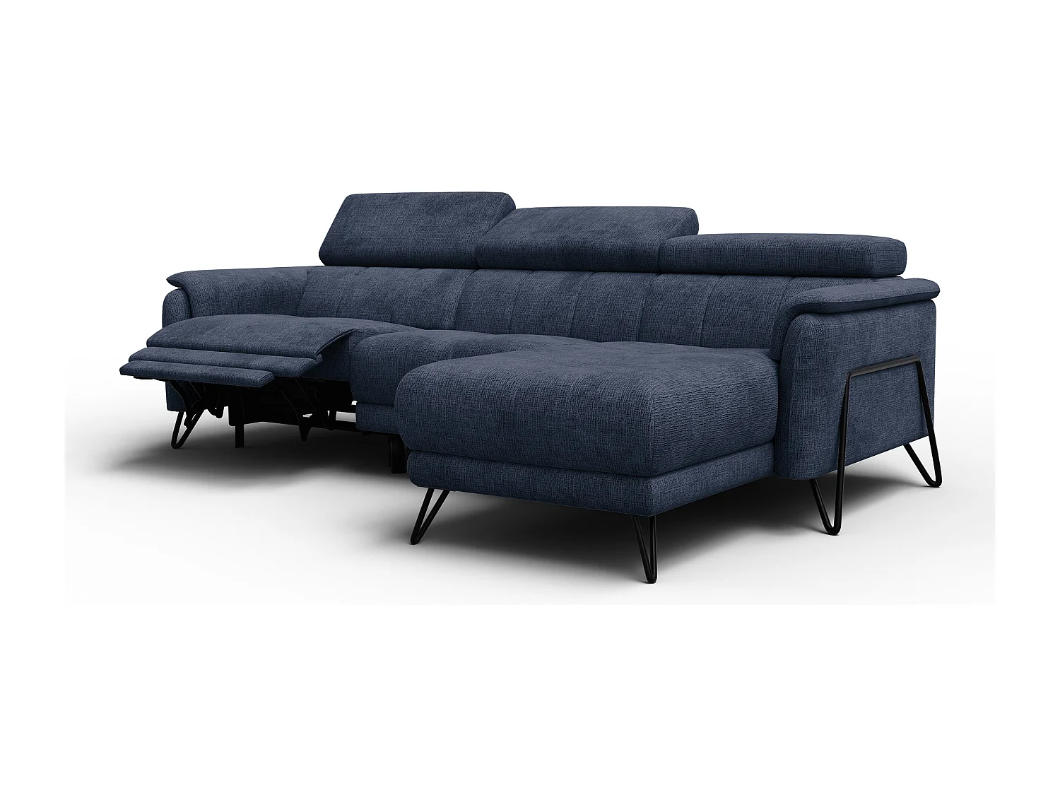 Ecksofa 4-Sitzer mit Relax RODEN, marineblau