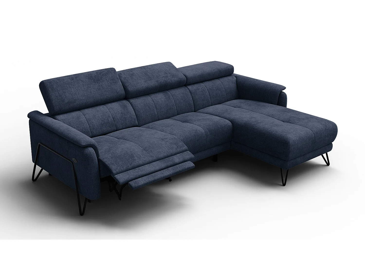 Ecksofa 4-Sitzer mit Relax RODEN, marineblau