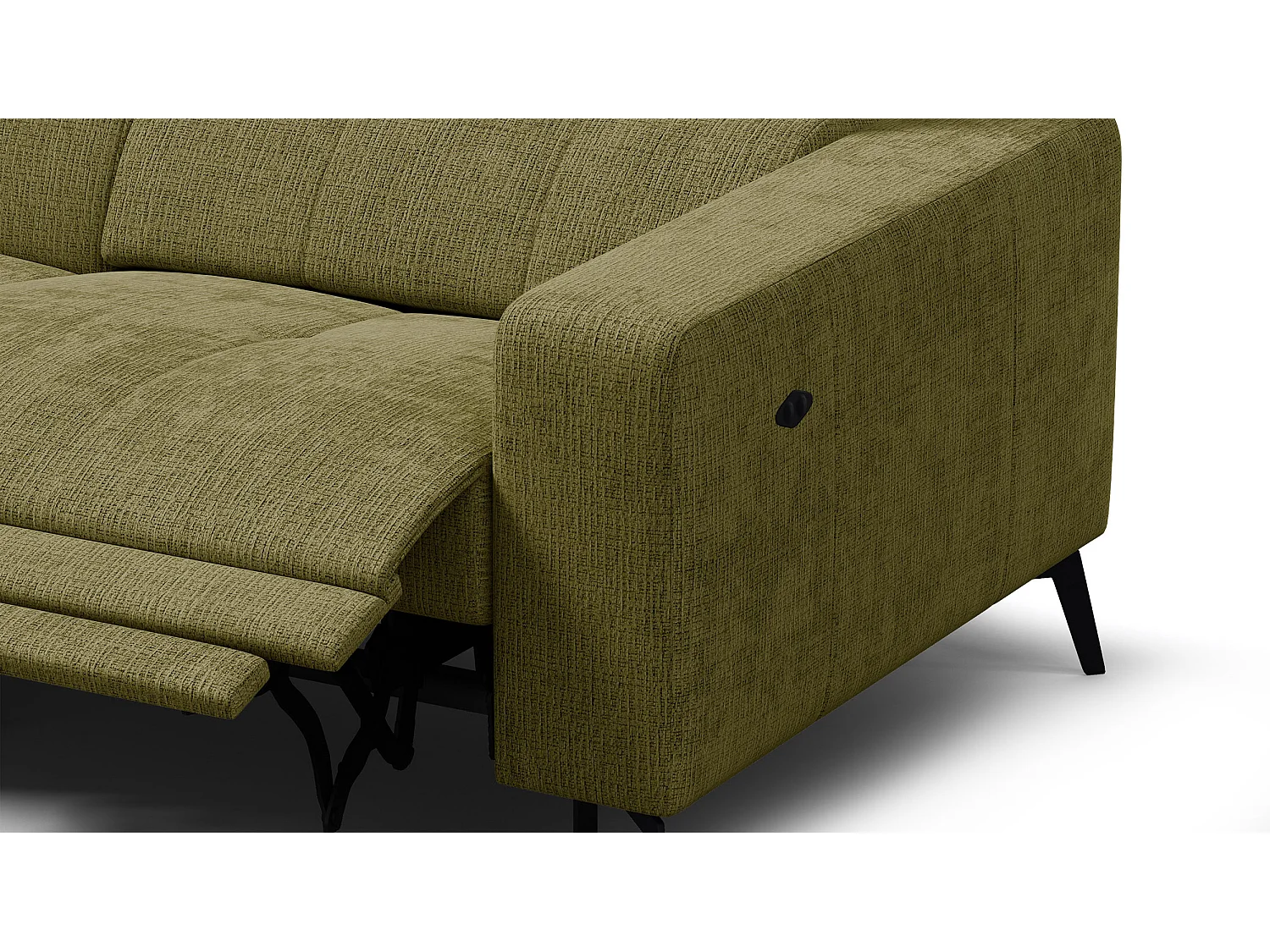 Ecksofa 4-Sitzer MORELLO, olive, 1 x Relax Zero Gravity