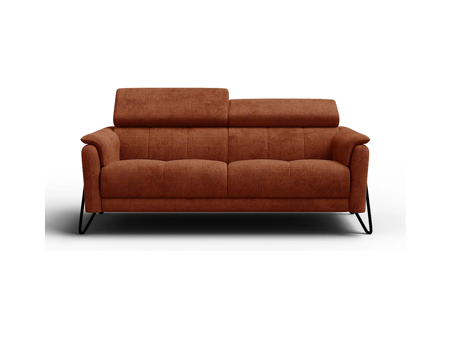 Canapé 3 places RODEN, tissu orange foncé