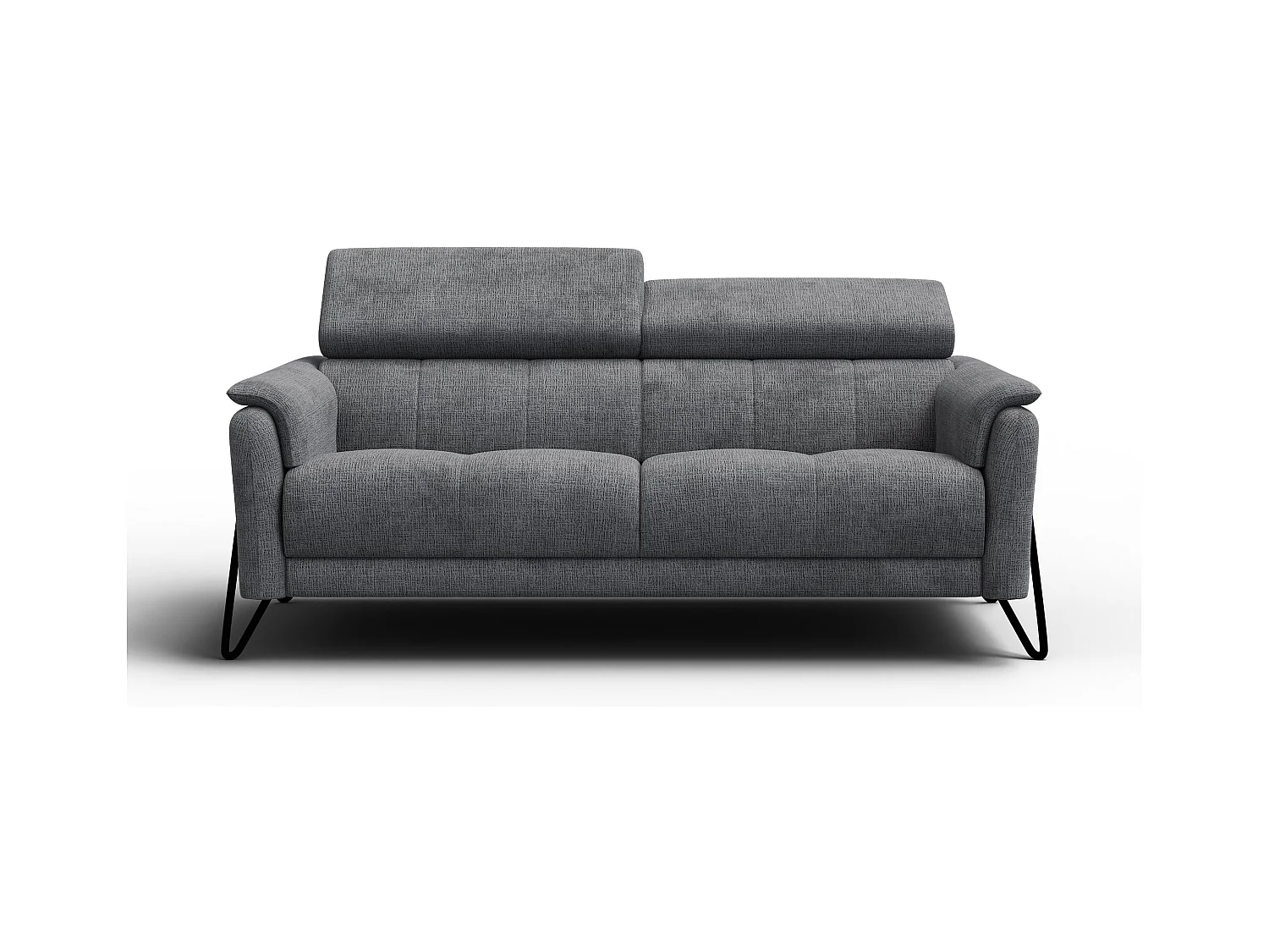 Canapé 3 places RODEN, tissu gris foncé