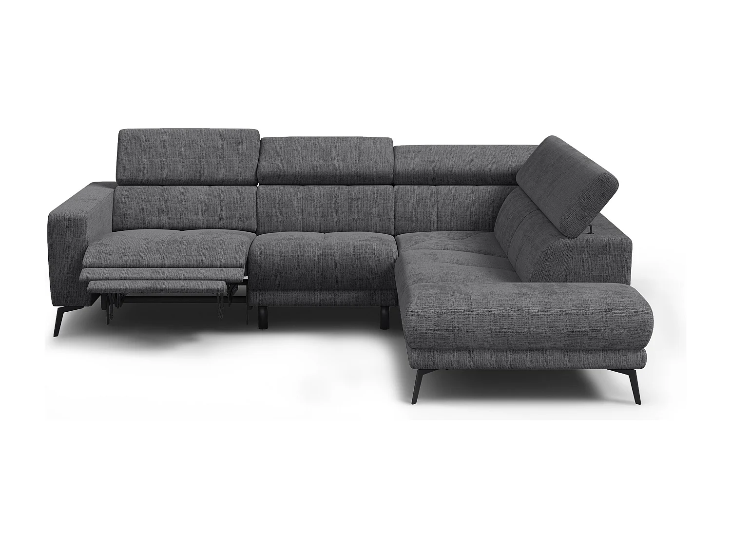 Ecksofa 5-Sitzer MORELLO, dunkelgrau, 1 x Relax Zero Gravity