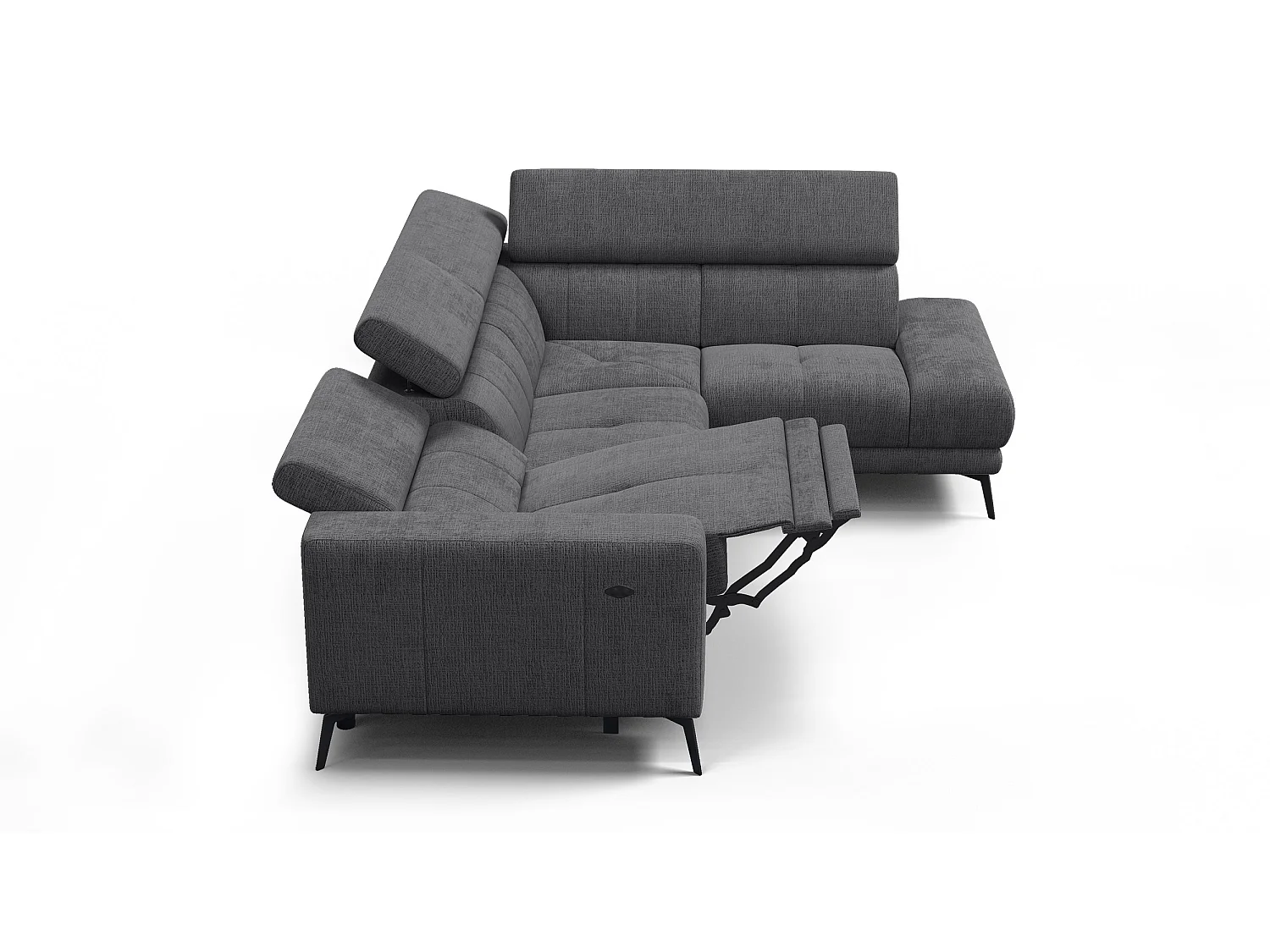 Ecksofa 5-Sitzer MORELLO, dunkelgrau, 1 x Relax Zero Gravity