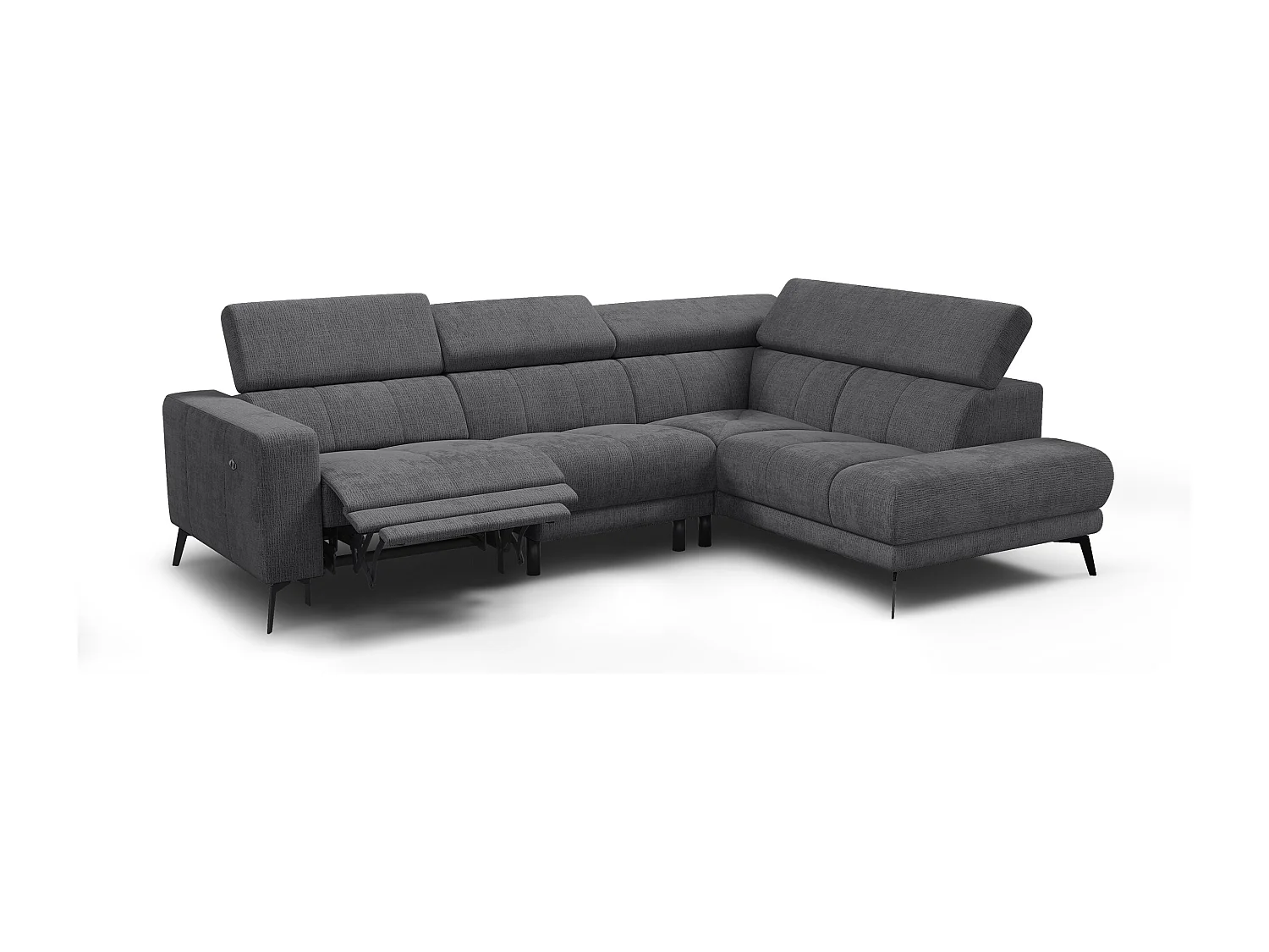 Ecksofa 5-Sitzer MORELLO, dunkelgrau, 1 x Relax Zero Gravity