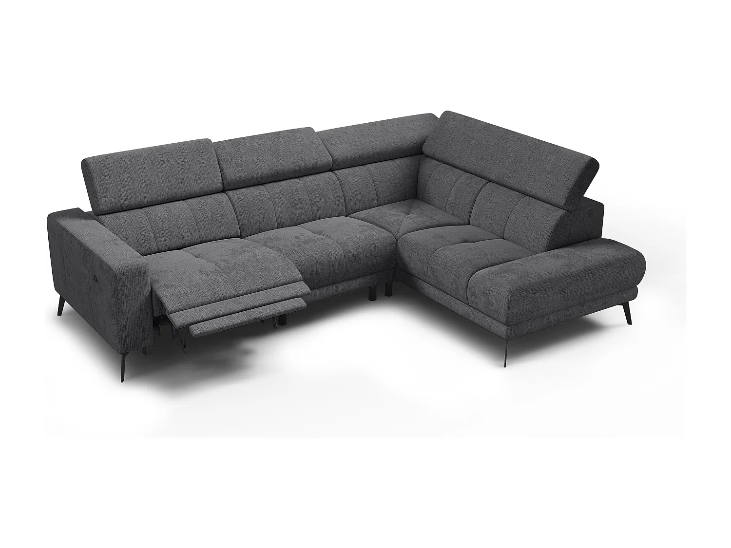 Ecksofa 5-Sitzer MORELLO, dunkelgrau, 1 x Relax Zero Gravity