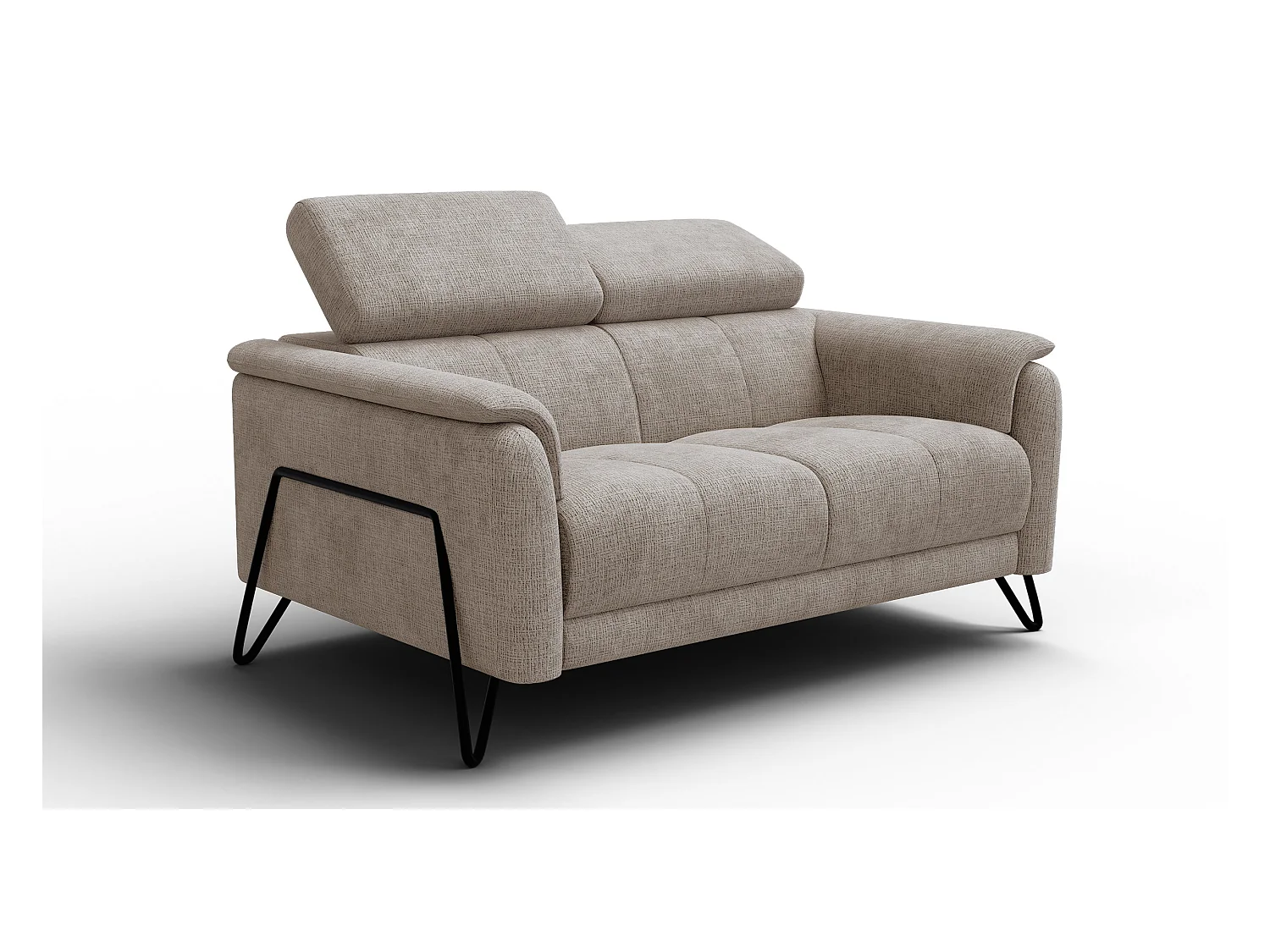 Canapé 2 places RODEN, tissu beige