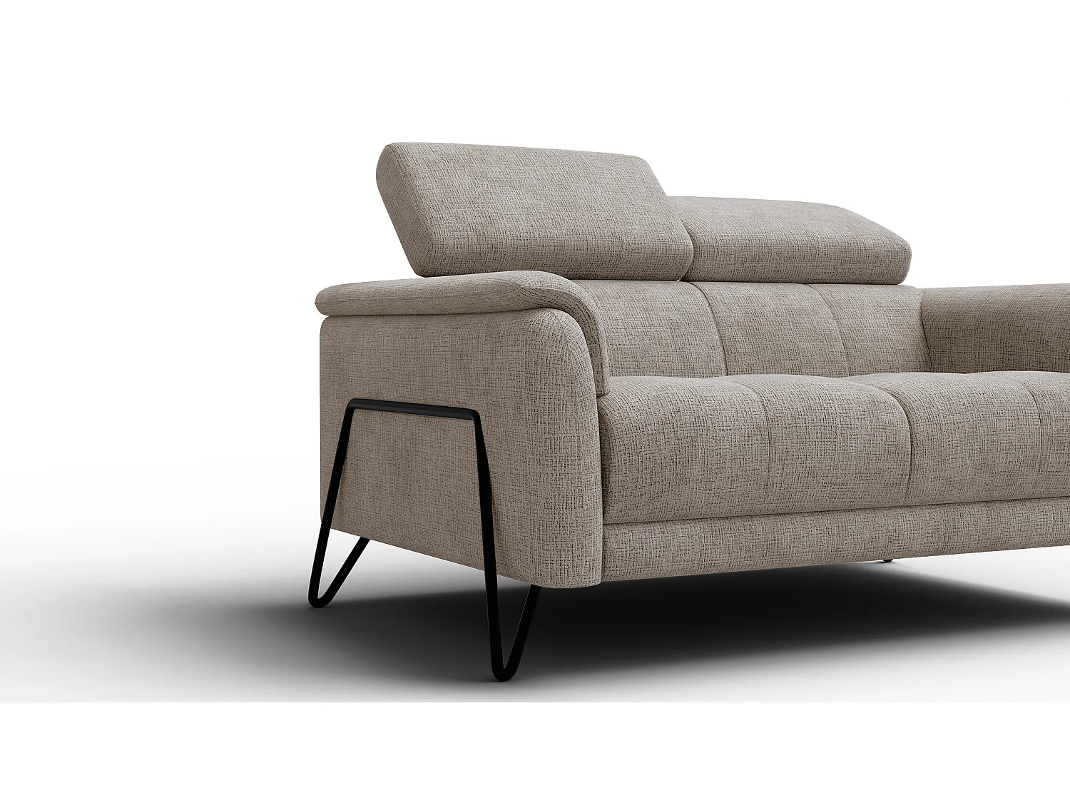 Canapé 2 places RODEN, tissu beige