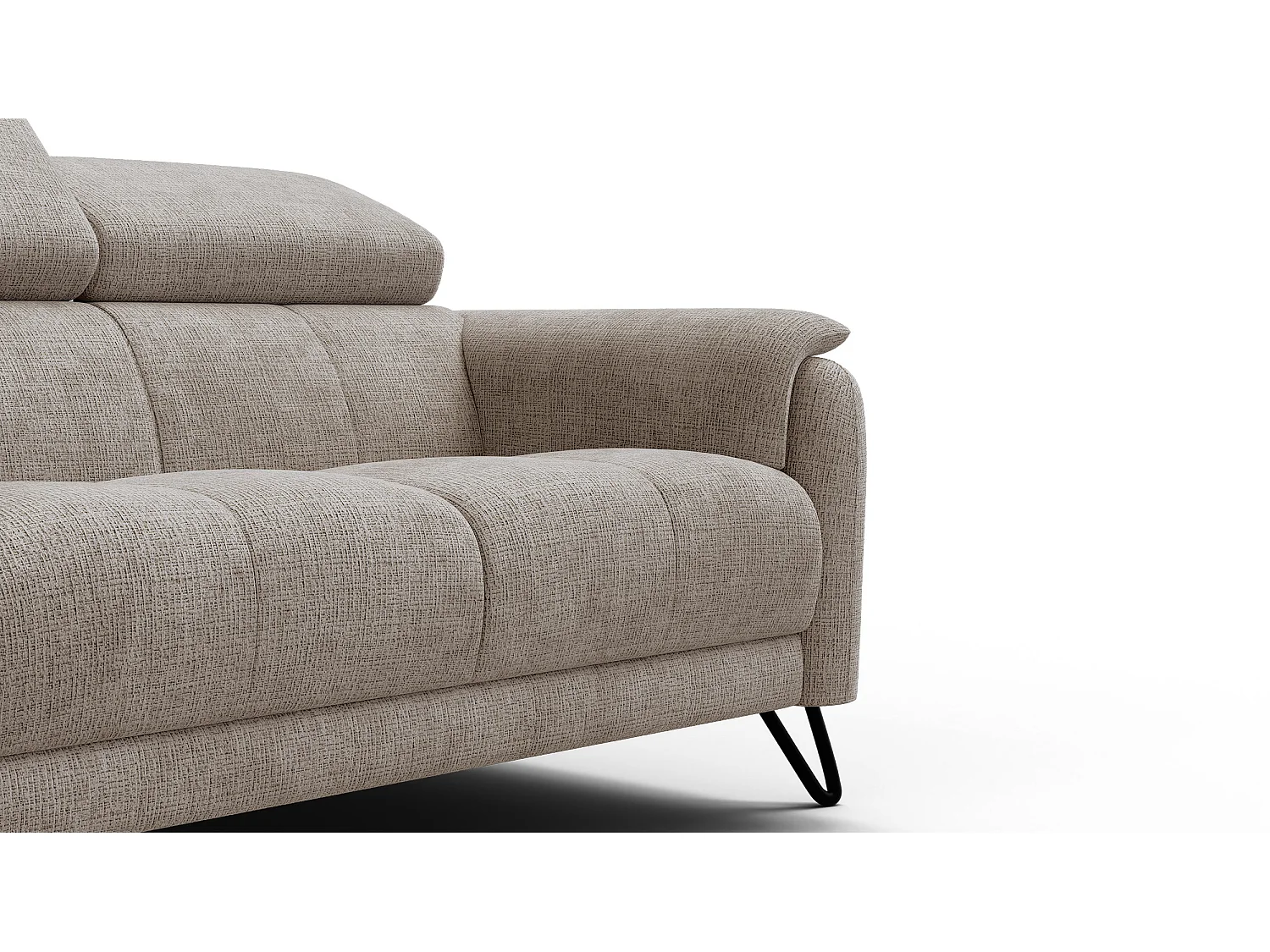 Canapé 2 places RODEN, tissu beige