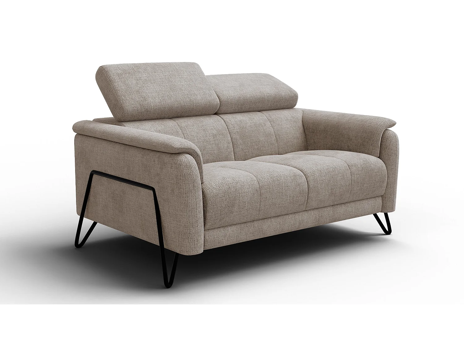 Canapé 2 places RODEN, tissu beige