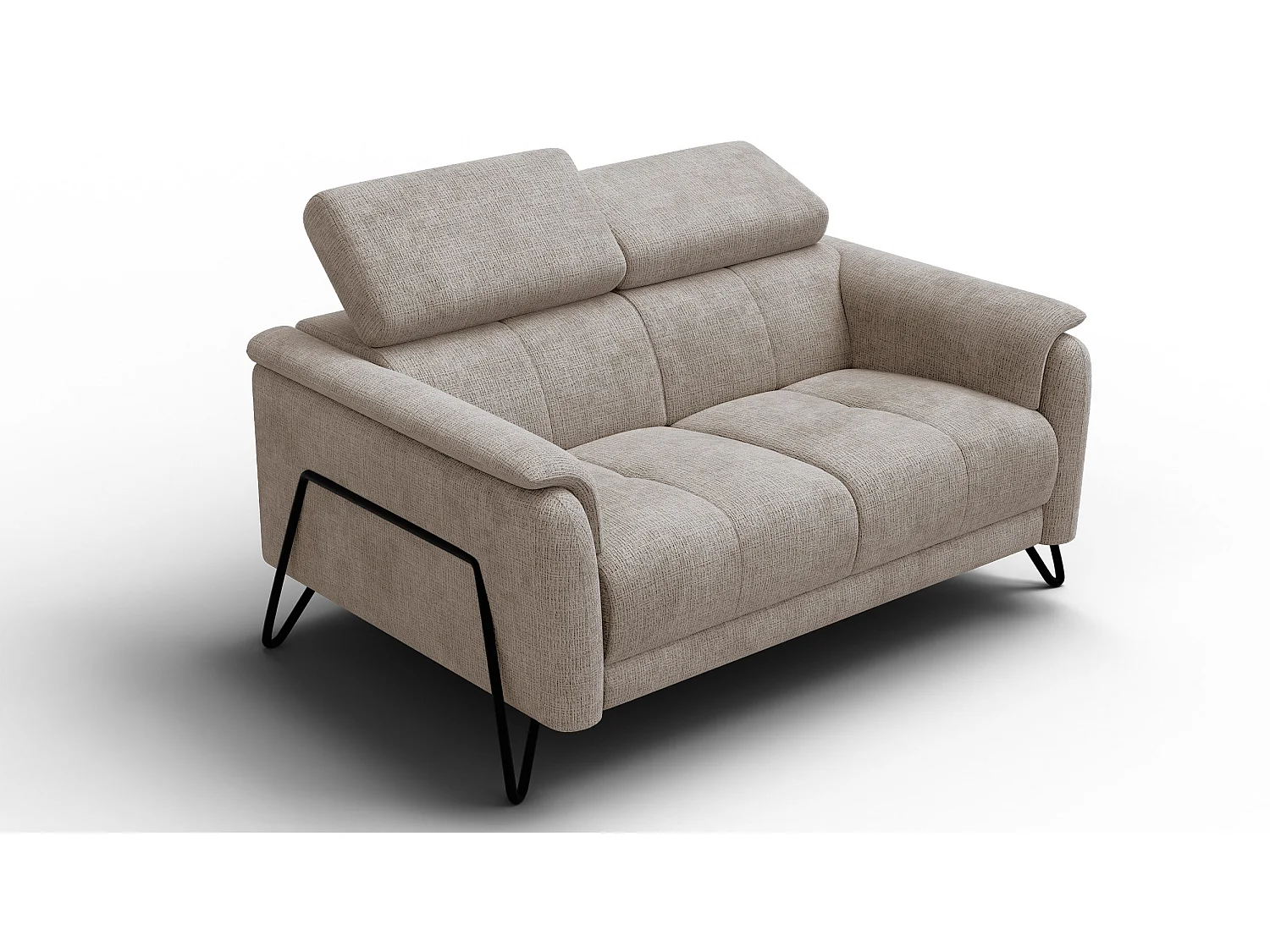 Canapé 2 places RODEN, tissu beige