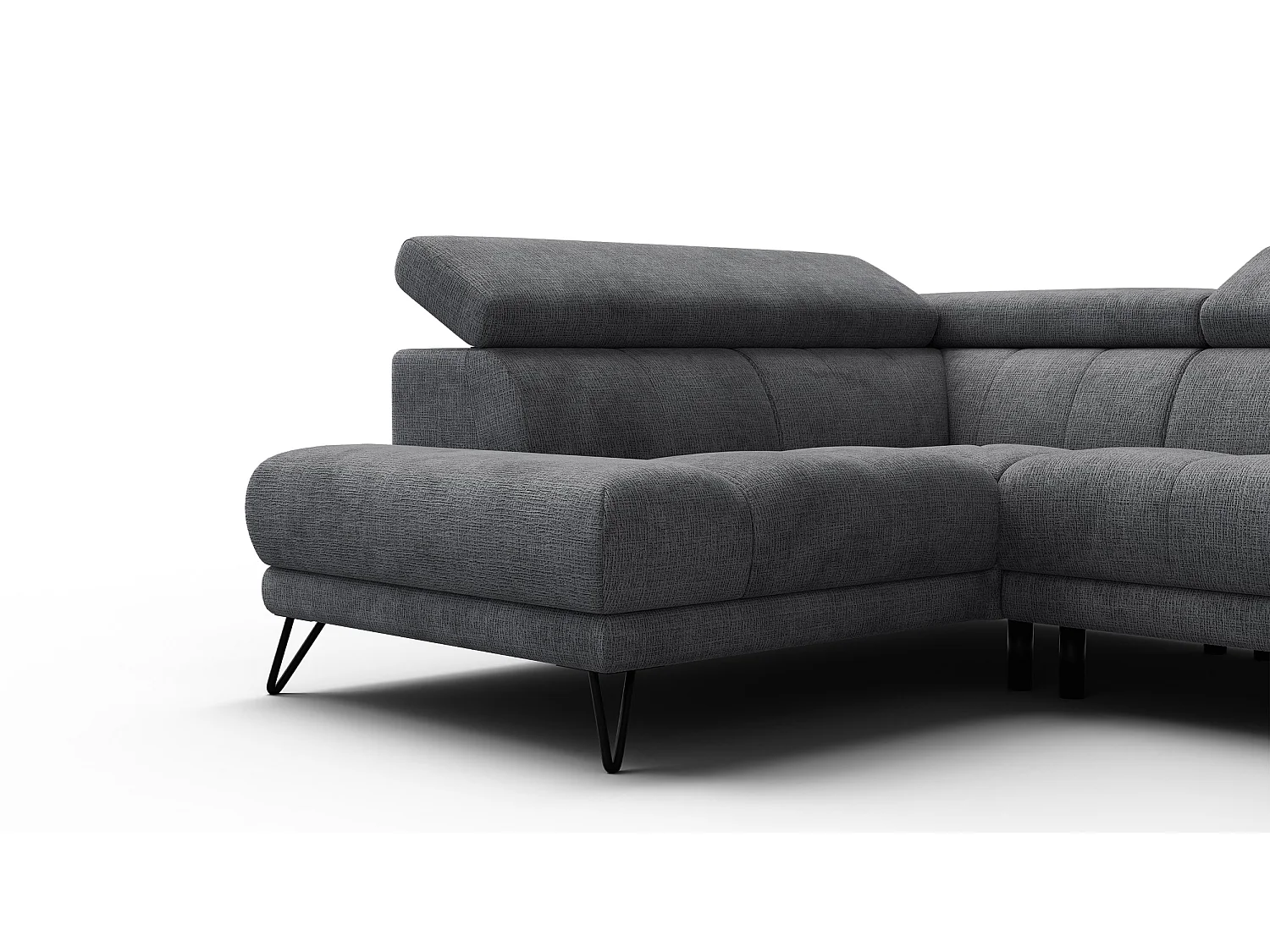 Ecksofa 5-Sitzer mit Relax RODEN, dunkelgrau