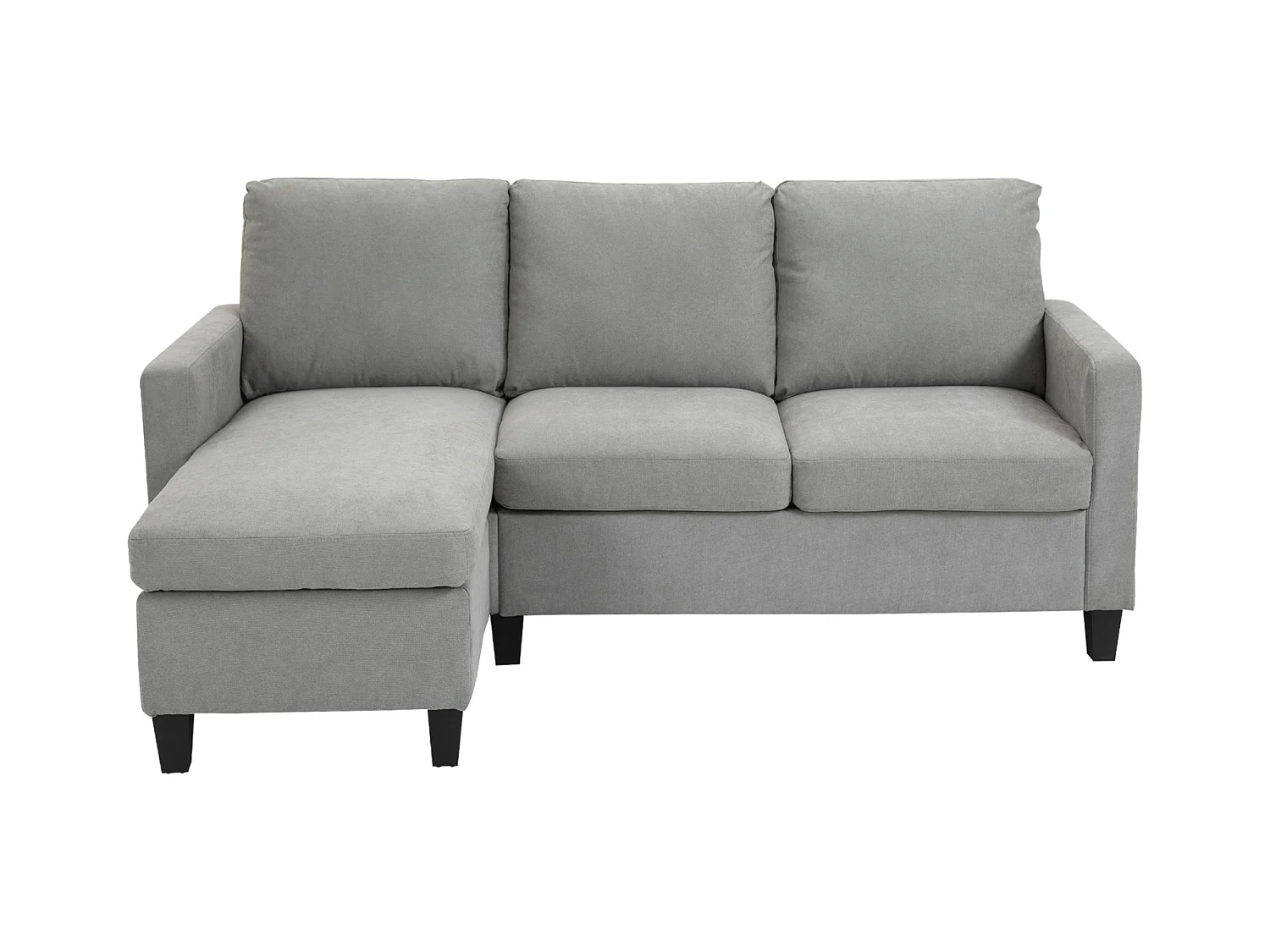 3-Sitzer-Sofa mit Bettkasten und Kissen, Ecksofa, Eckcouch, L-Form Couch