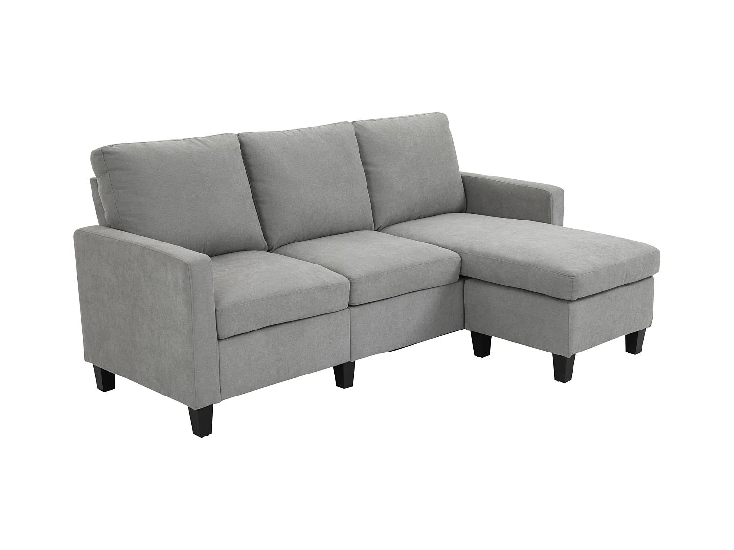 3-Sitzer-Sofa mit Bettkasten und Kissen, Ecksofa, Eckcouch, L-Form Couch