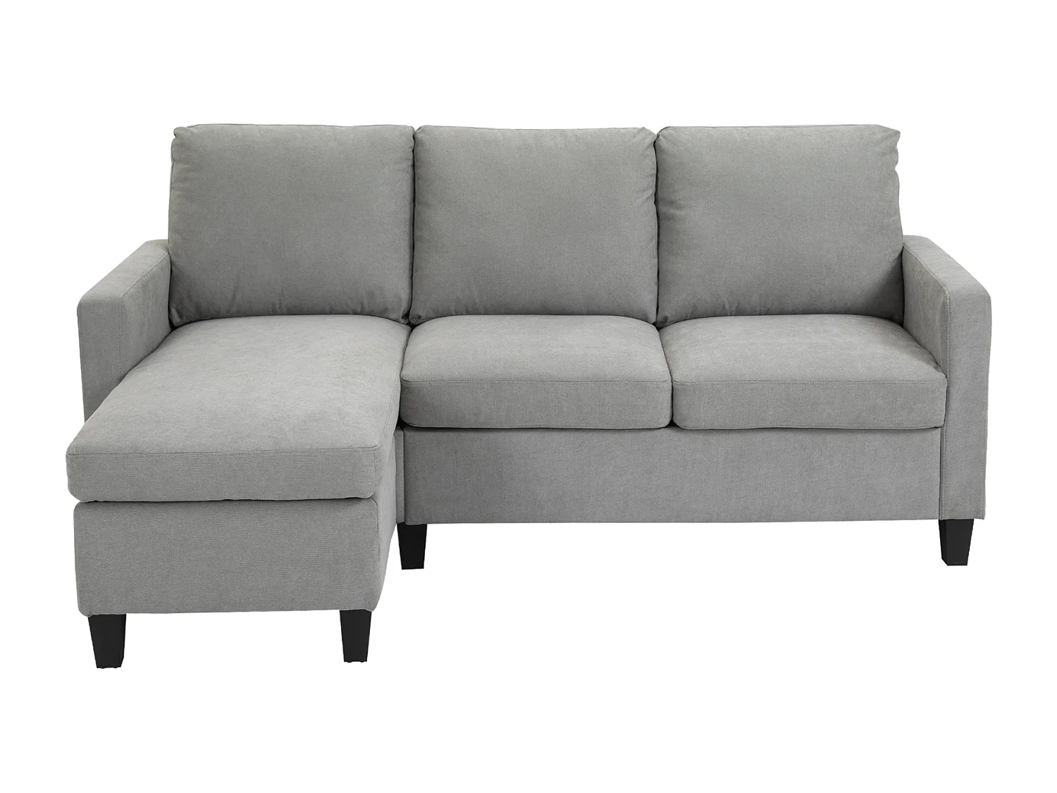 3-Sitzer-Sofa mit Bettkasten und Kissen, Ecksofa, Eckcouch, L-Form Couch