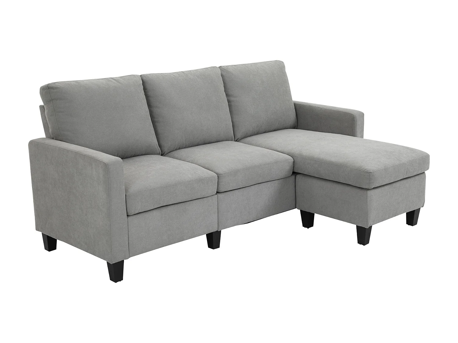 3-Sitzer-Sofa mit Bettkasten und Kissen, Ecksofa, Eckcouch, L-Form Couch