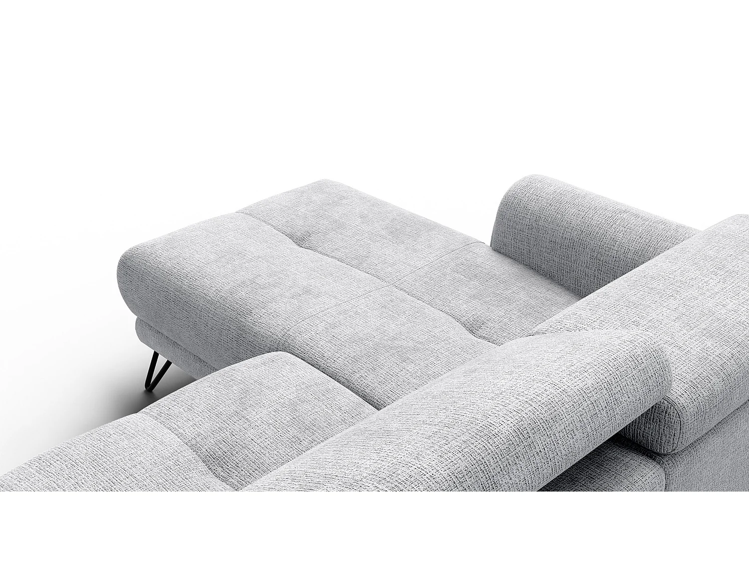 Ecksofa 4-Sitzer mit Relax RODEN, hellgrau