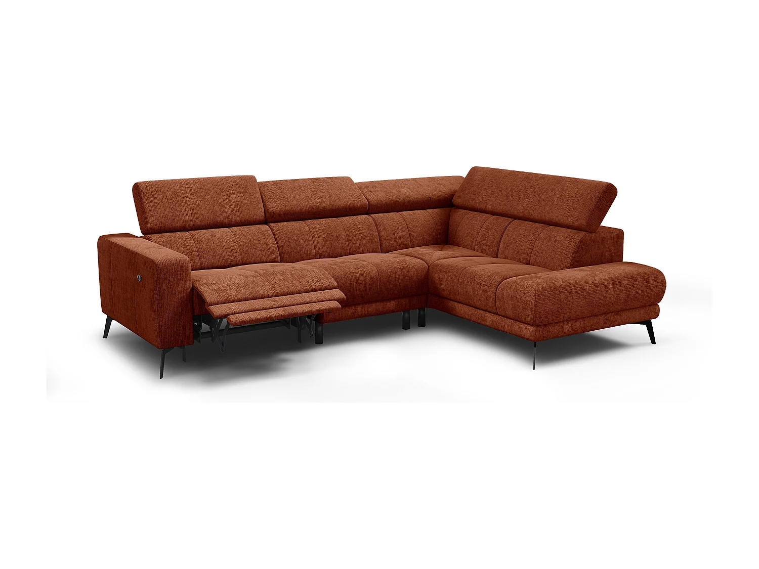 Ecksofa 5-Sitzer MORELLO, rostrot, 1 x Relax Zero Gravity