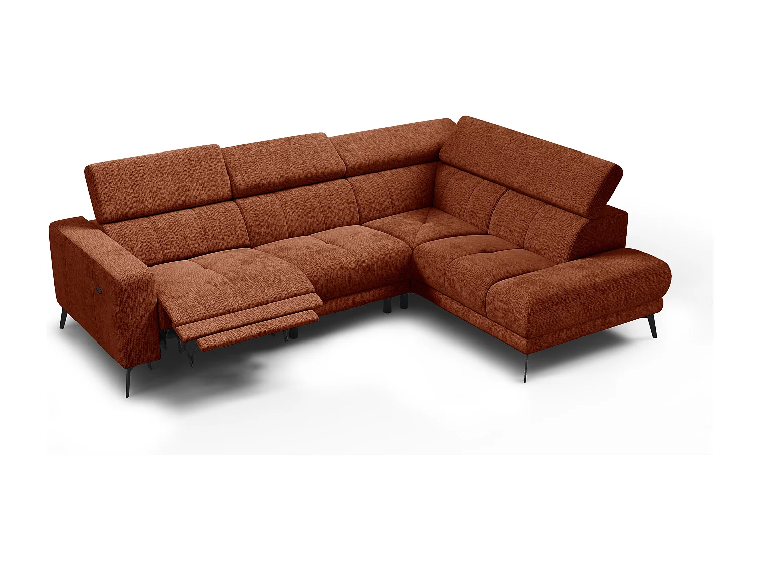 Ecksofa 5-Sitzer MORELLO, rostrot, 1 x Relax Zero Gravity