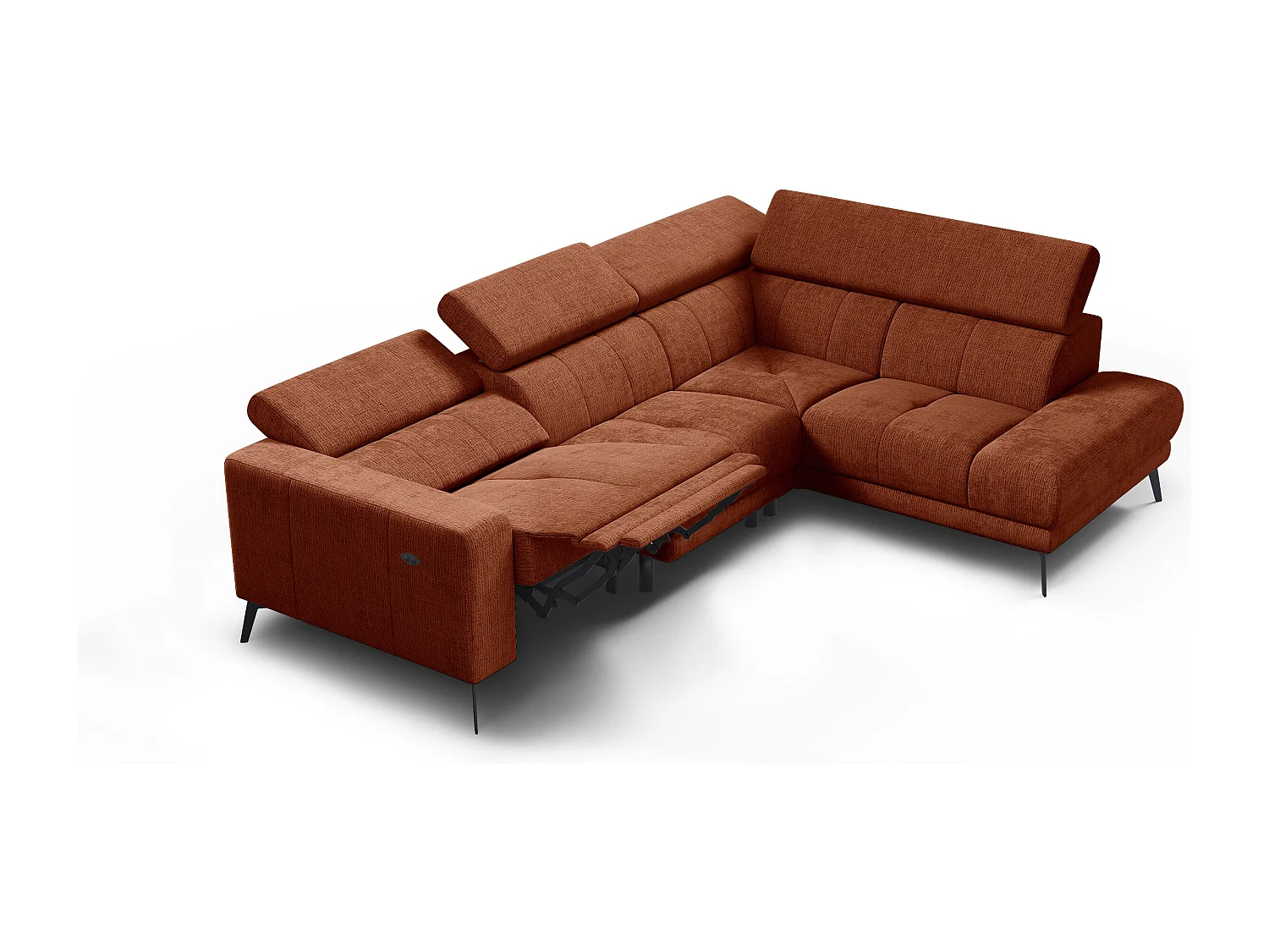 Ecksofa 5-Sitzer MORELLO, rostrot, 1 x Relax Zero Gravity