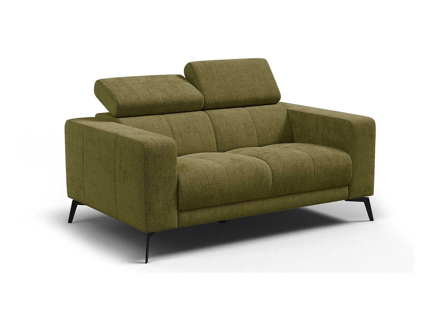 Canapé 2 places MORELLO, tissu olive