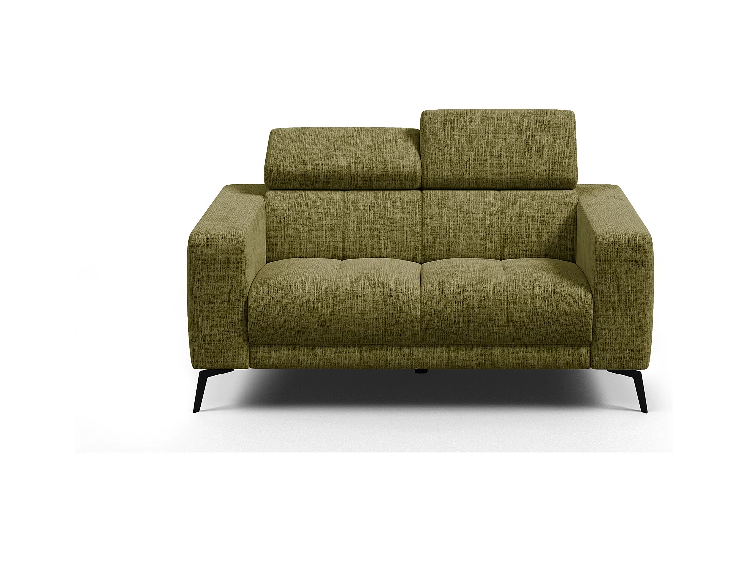Canapé 2 places MORELLO, tissu olive