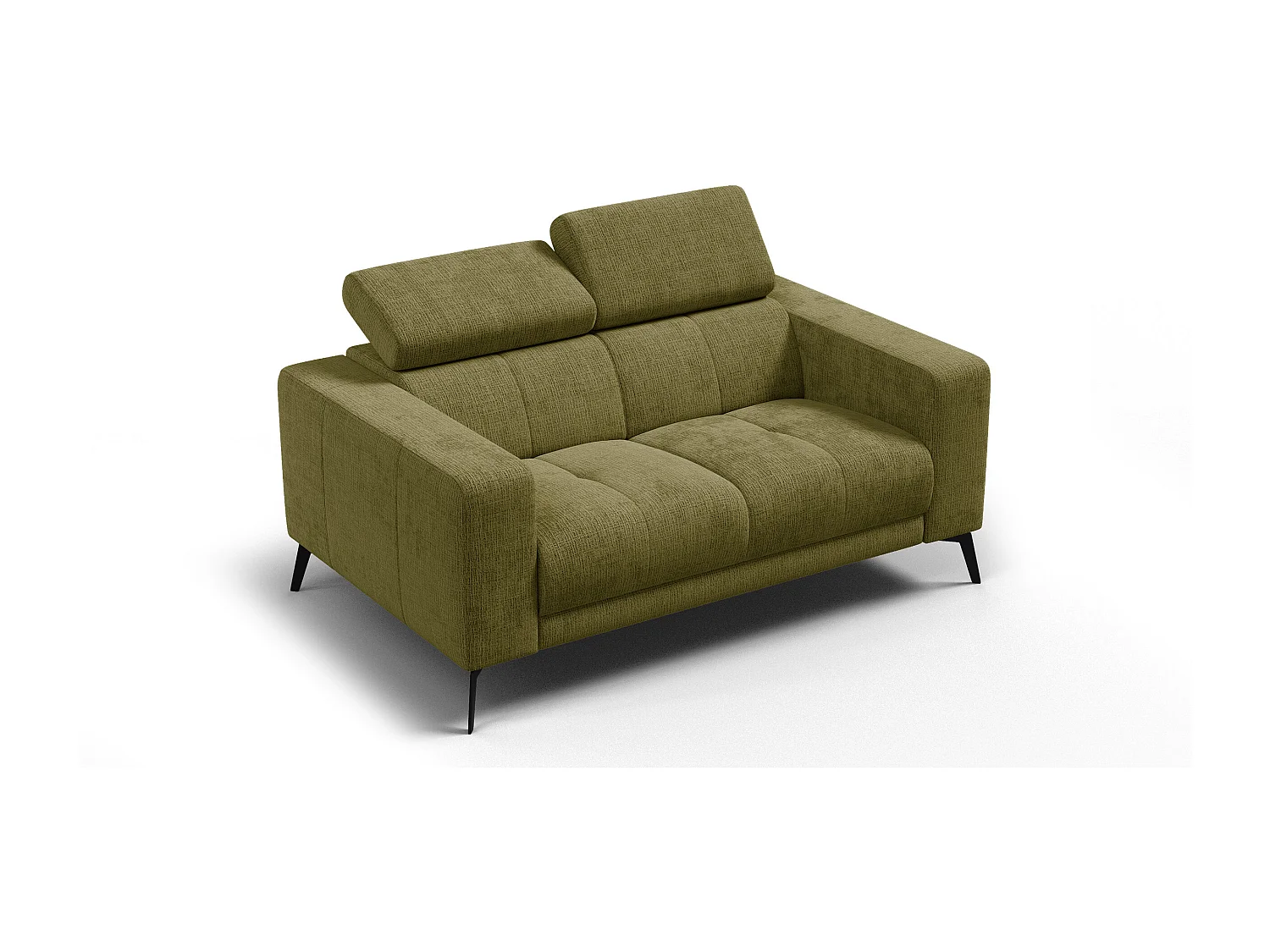Canapé 2 places MORELLO, tissu olive