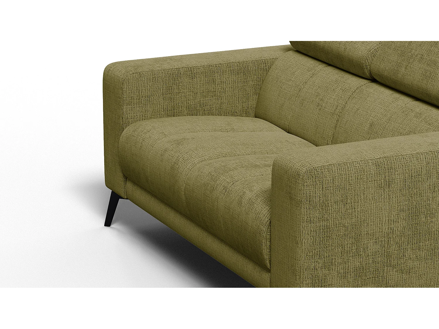 Canapé 2 places MORELLO, tissu olive