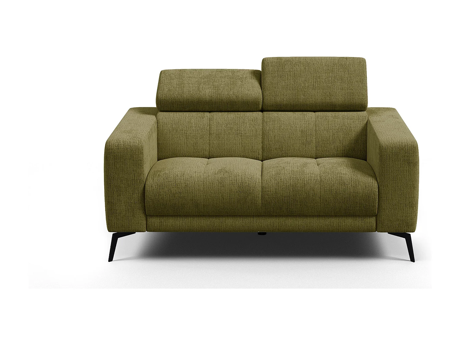 Canapé 2 places MORELLO, tissu olive