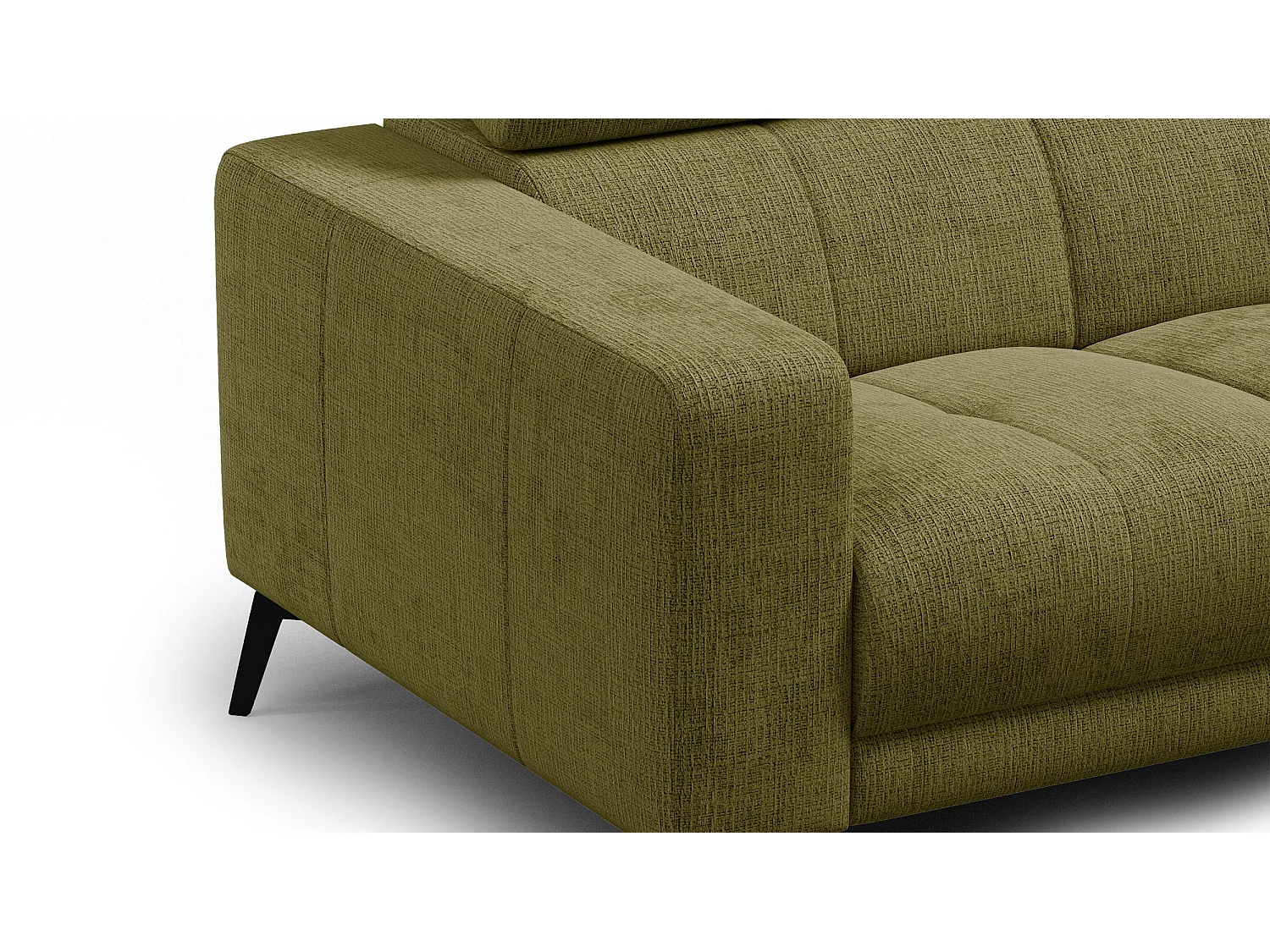 Canapé 2 places MORELLO, tissu olive
