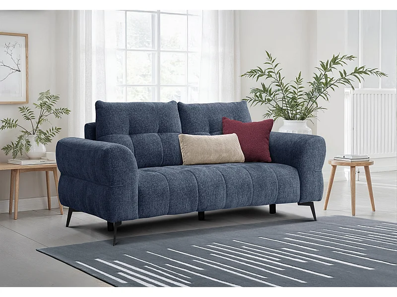 Canapé 2,5 places SALVINI, tissu bleu marine