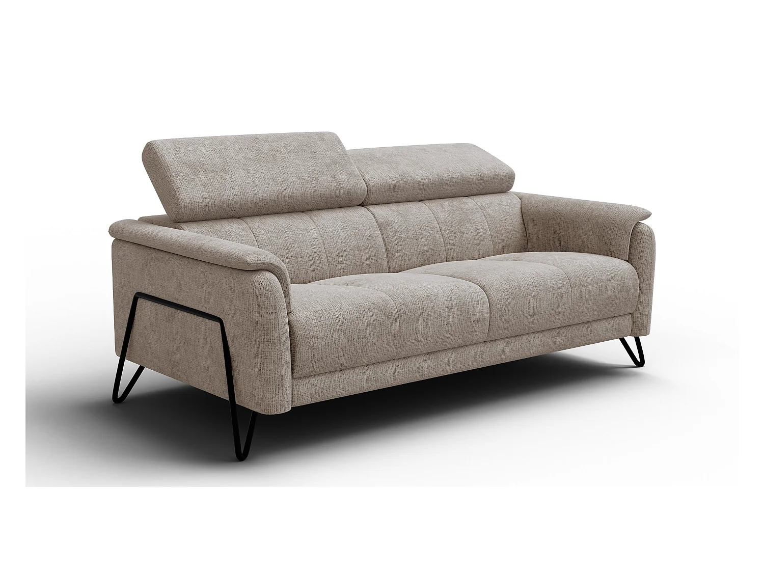 Canapé 3 places RODEN, tissu beige