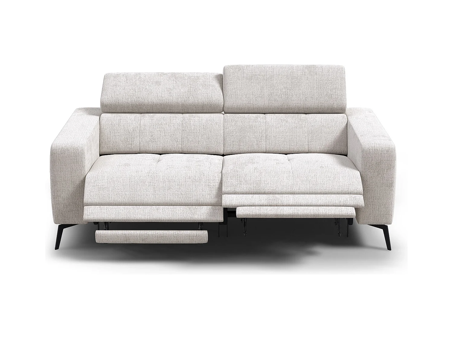 Canapé 3 places MORELLO avec 2 x Relax Zero Gravity, tissu crème