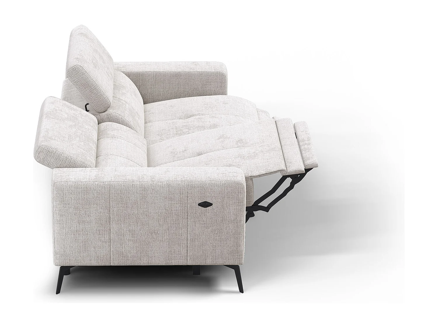 Relaxsofa 3-Sitzer MORELLO, creme, 2 x Relax Zero Gravity