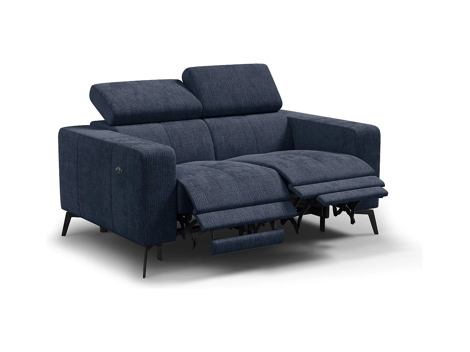 Canapé 2 places MORELLO avec 2 x Relax Zero Gravity, tissu bleu marine