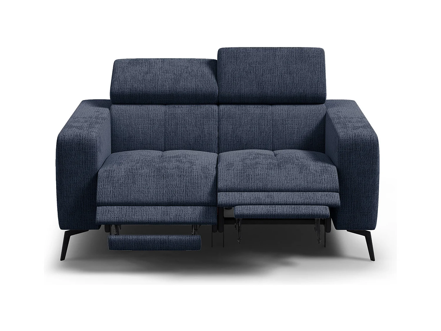 Canapé 2 places MORELLO avec 2 x Relax Zero Gravity, tissu bleu marine