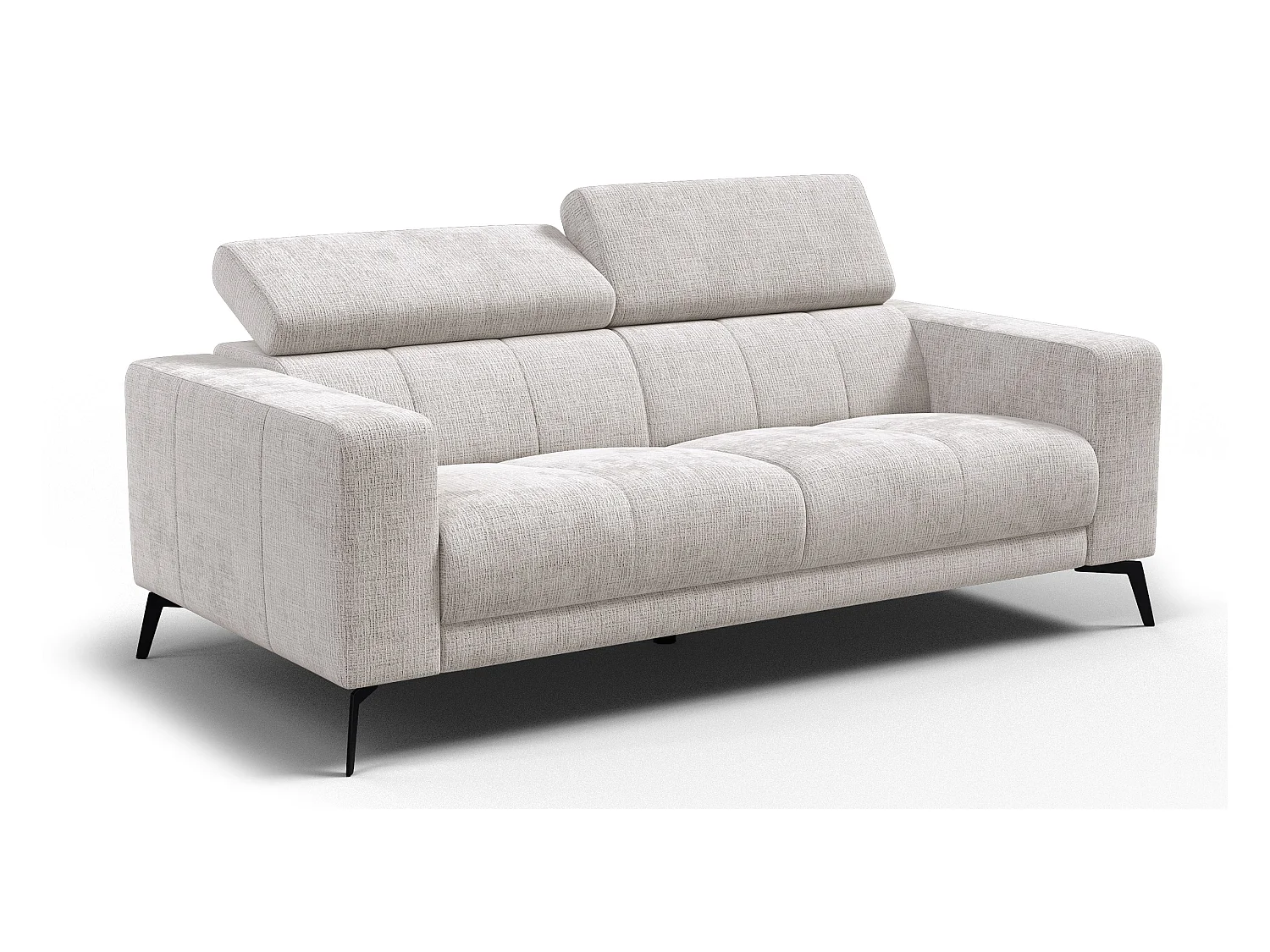 Canapé 3 places MORELLO, tissu crème