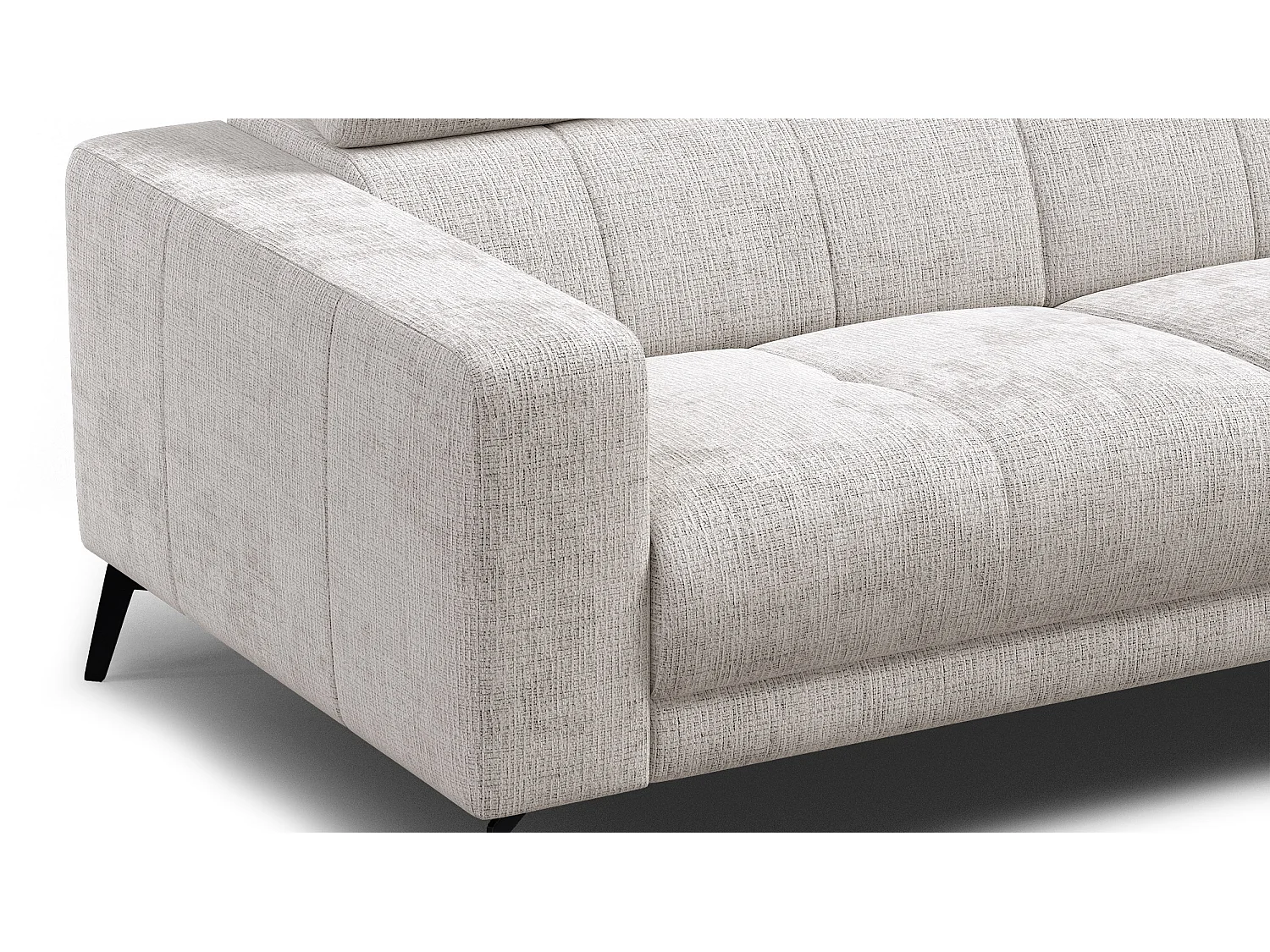 Canapé 3 places MORELLO, tissu crème