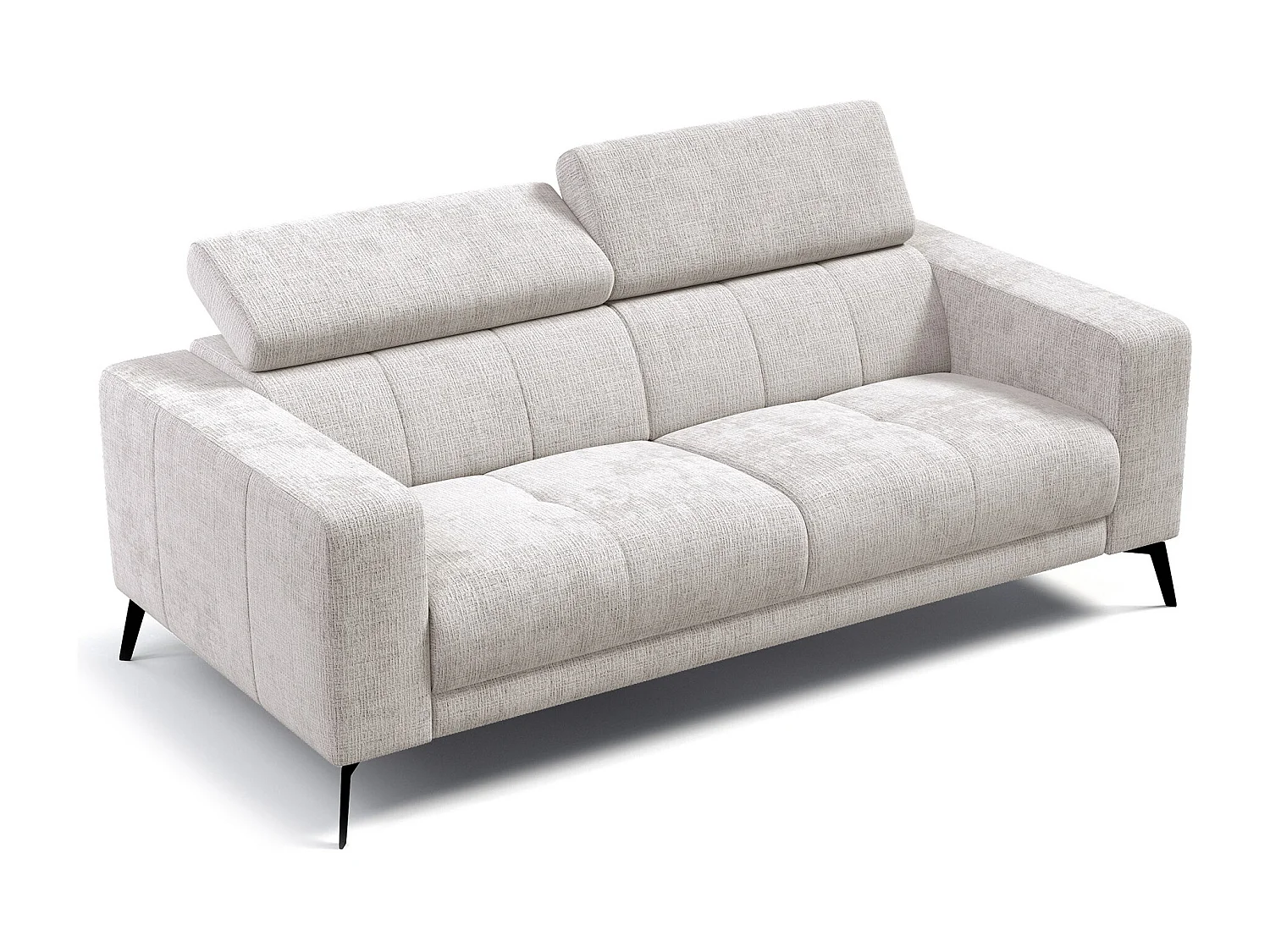 Canapé 3 places MORELLO, tissu crème