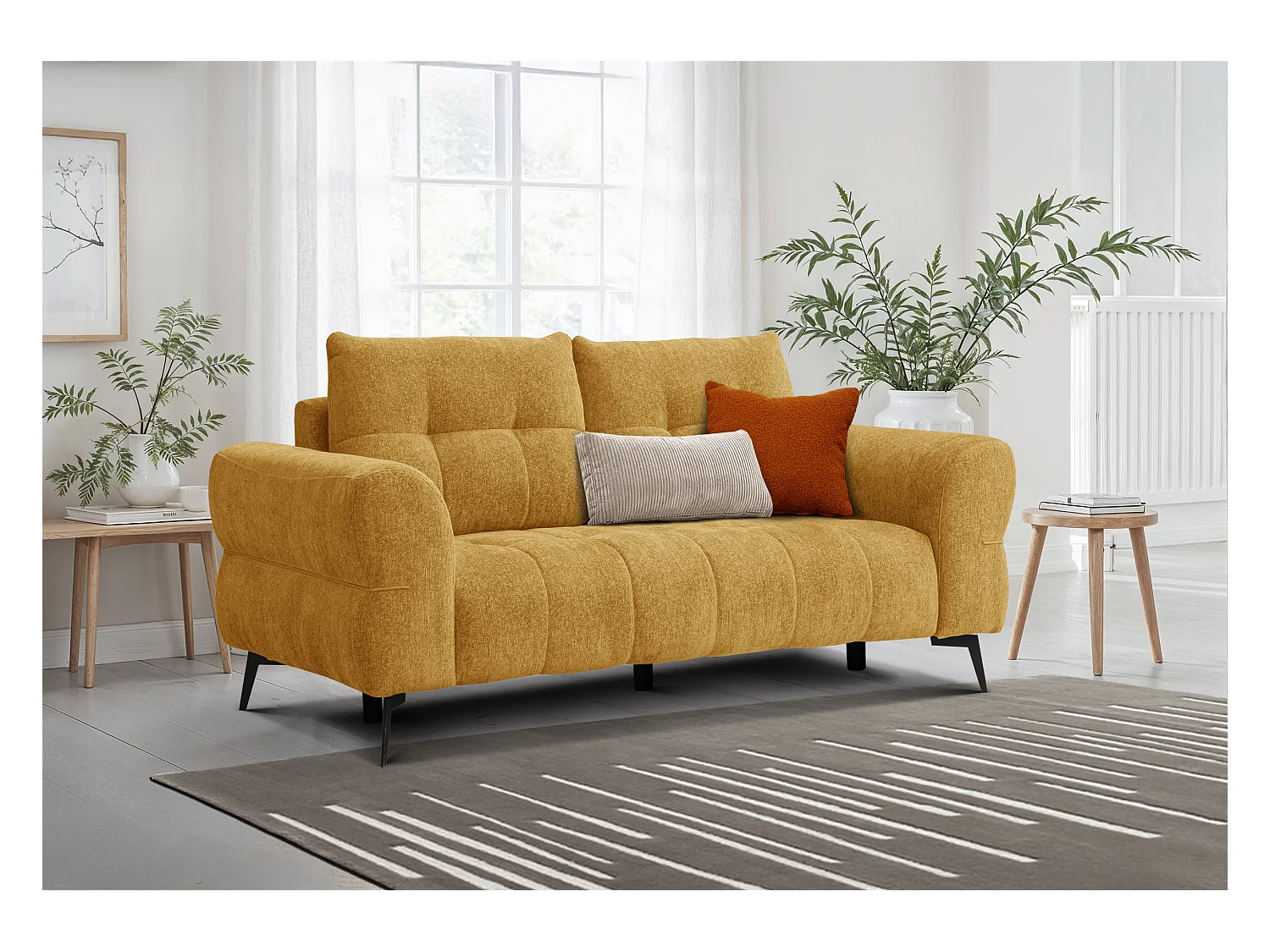 Canapé 2,5 places SALVINI, tissu miel