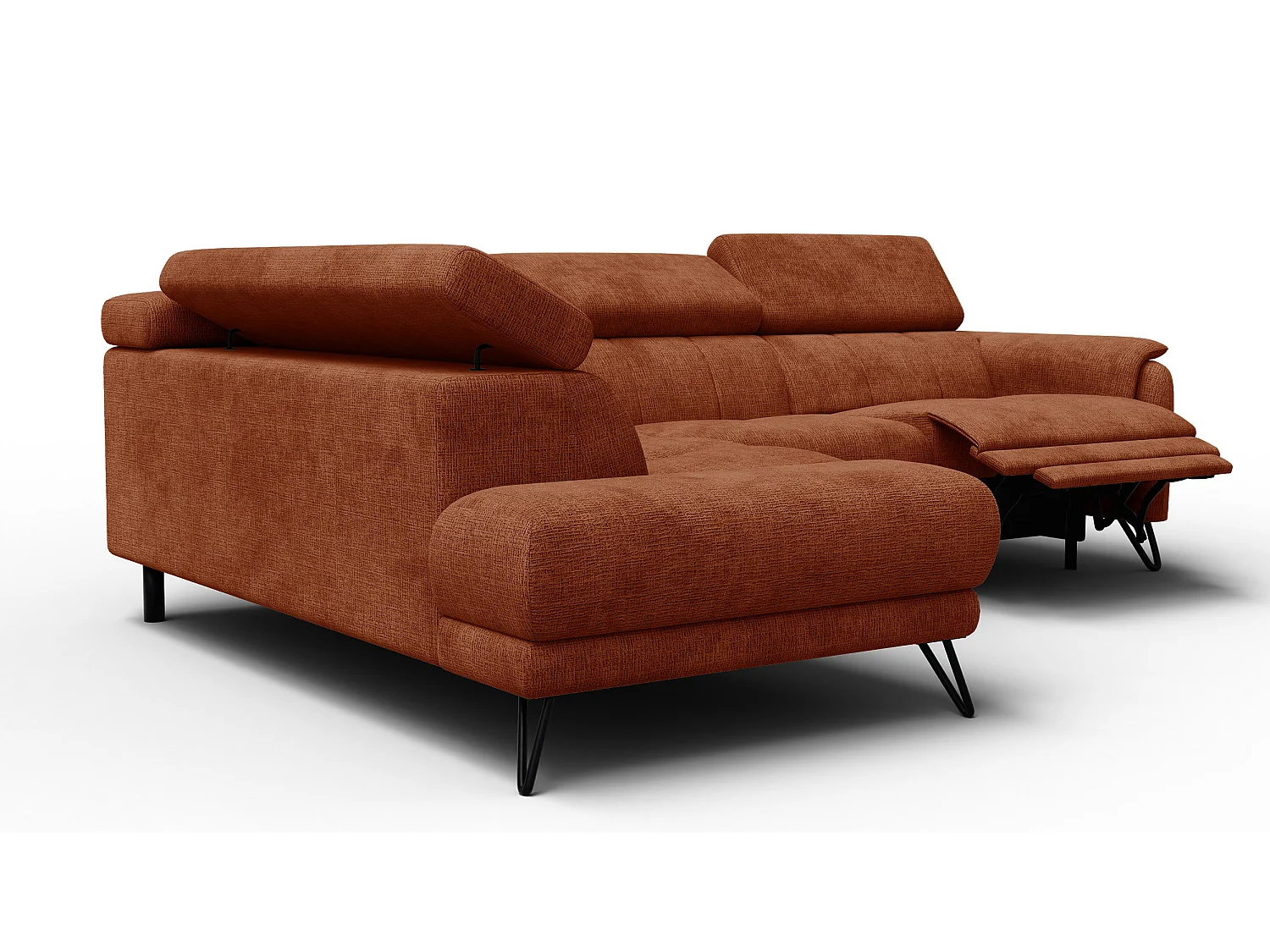 Ecksofa 5-Sitzer mit Relax RODEN, rostrot