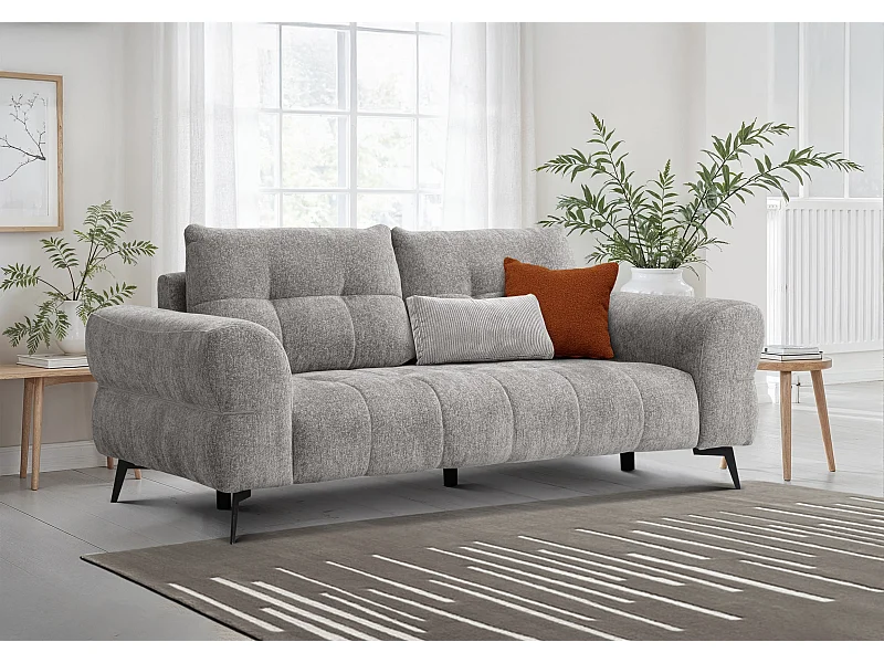 Canapé 3 places SALVINI, tissu gris chaud