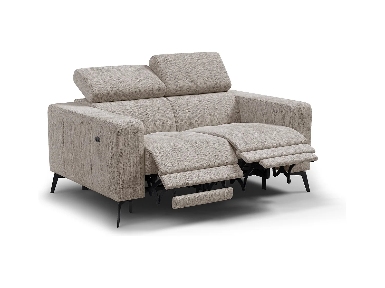 Canapé 2 places MORELLO avec 2 x Relax Zero Gravity, tissu beige