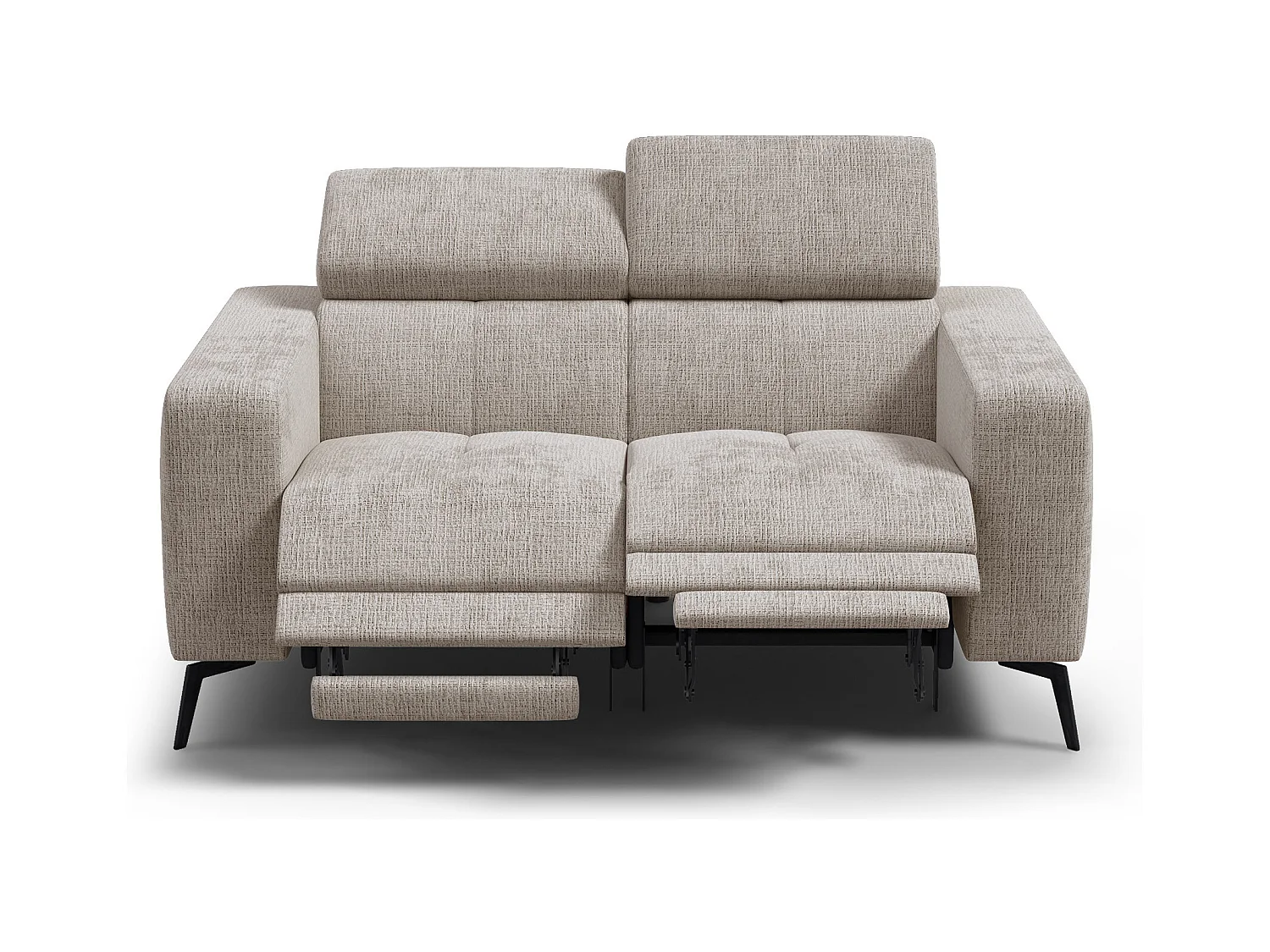 Canapé 2 places MORELLO avec 2 x Relax Zero Gravity, tissu beige