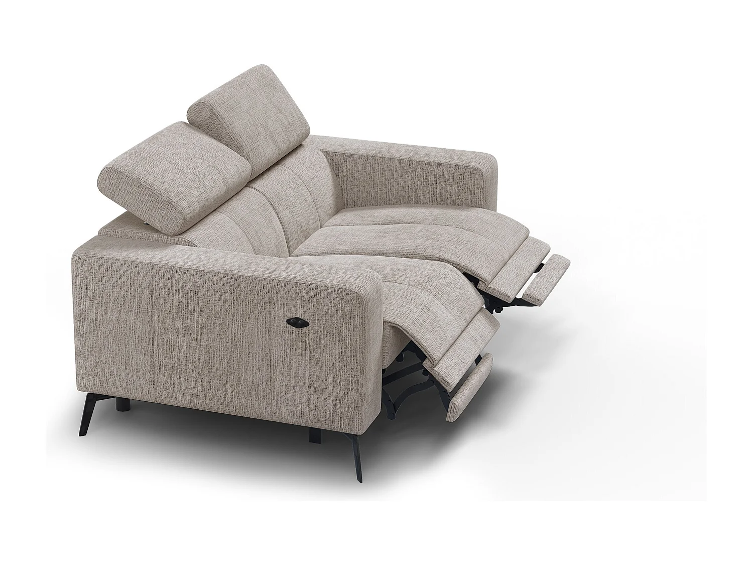 Canapé 2 places MORELLO avec 2 x Relax Zero Gravity, tissu beige