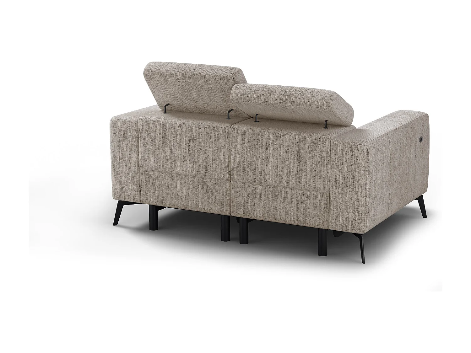 Canapé 2 places MORELLO avec 2 x Relax Zero Gravity, tissu beige