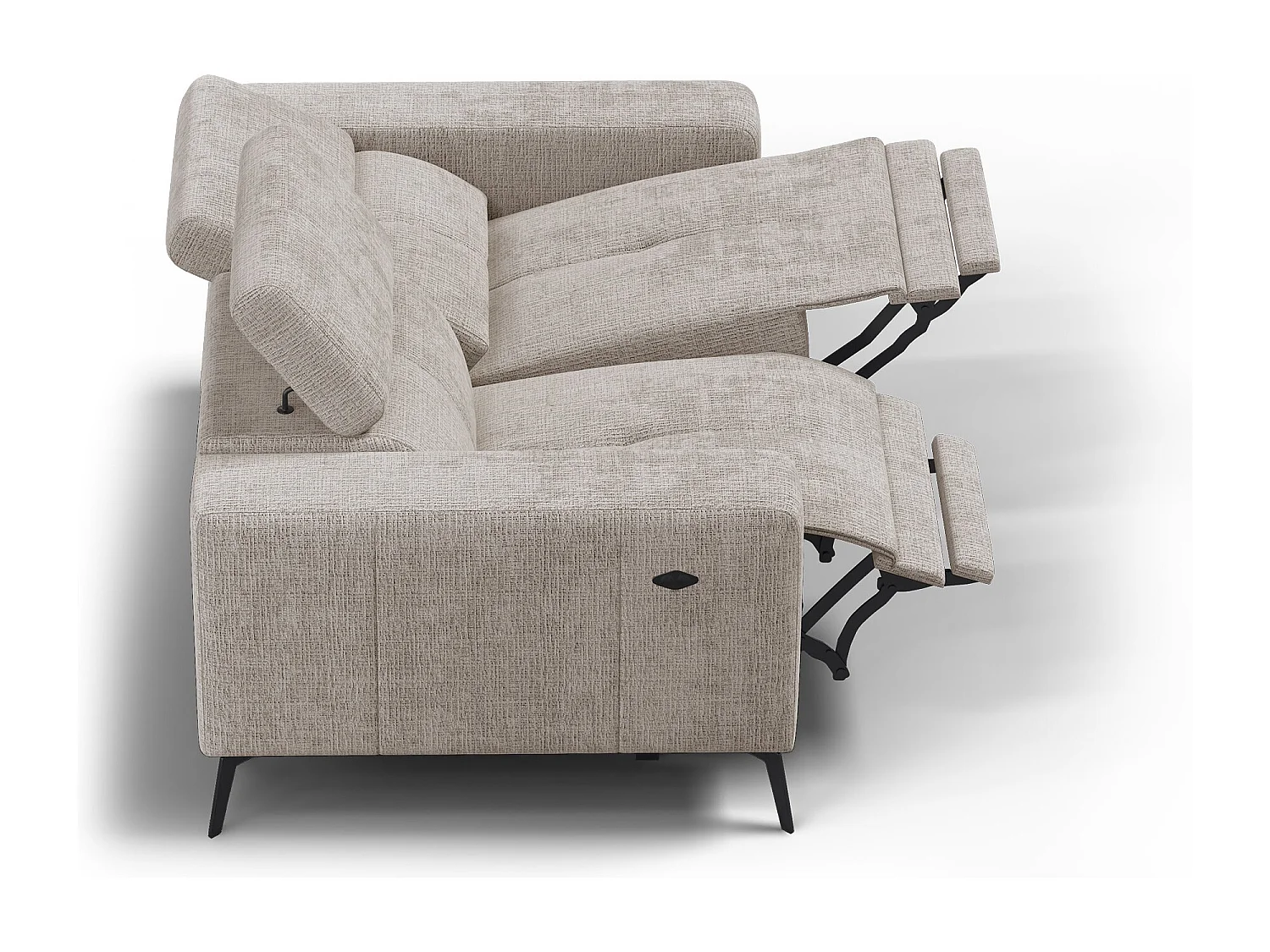 Relaxsofa 2-Sitzer MORELLO, beige, 2 x Relax Zero Gravity